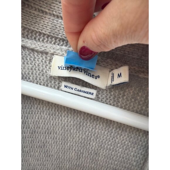 Vineyard Vines Womens Gray Wool & Cashmere Blend Cable Knit Open Front Cardigan - Picture 2 of 5